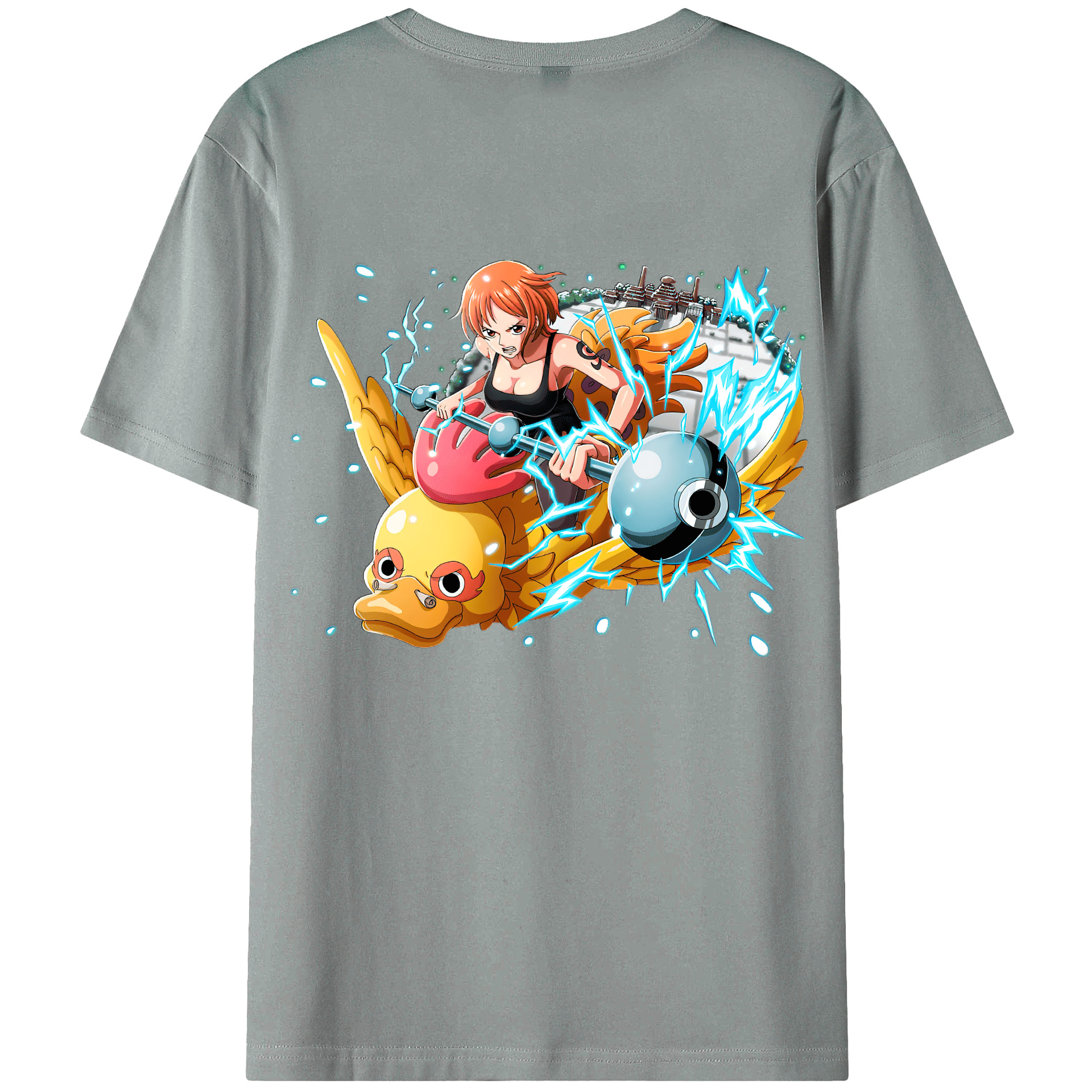 （画像用） ワンピース ナミ ONE PIECE Nami 綿100％ メンズ半袖Tシャツ（バックプリント） 通気性